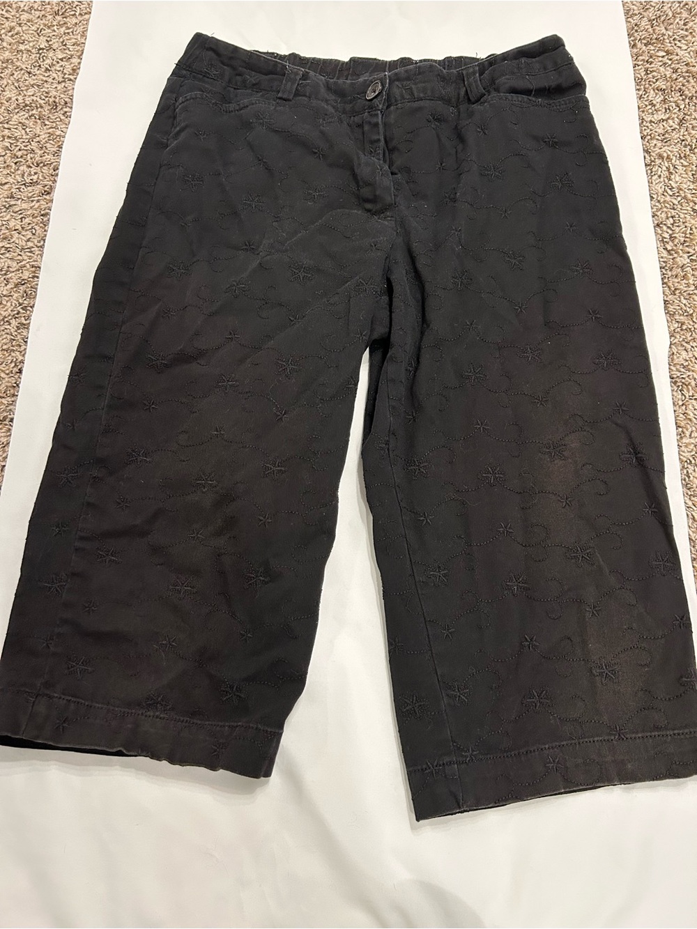 White Stag Black Embroidered Bermuda Shorts